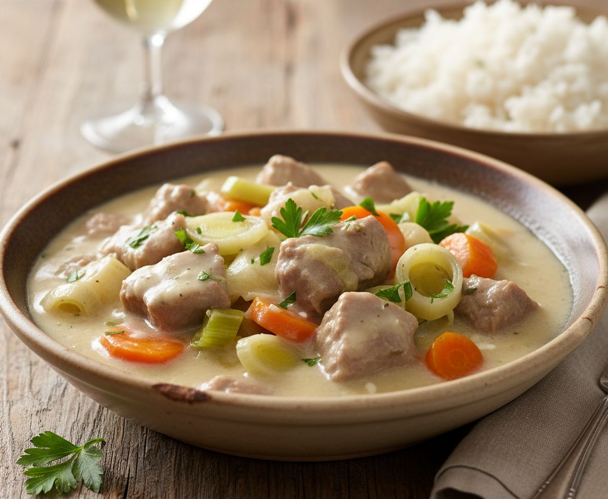 Blanquette de veau aux poireaux et carottes
