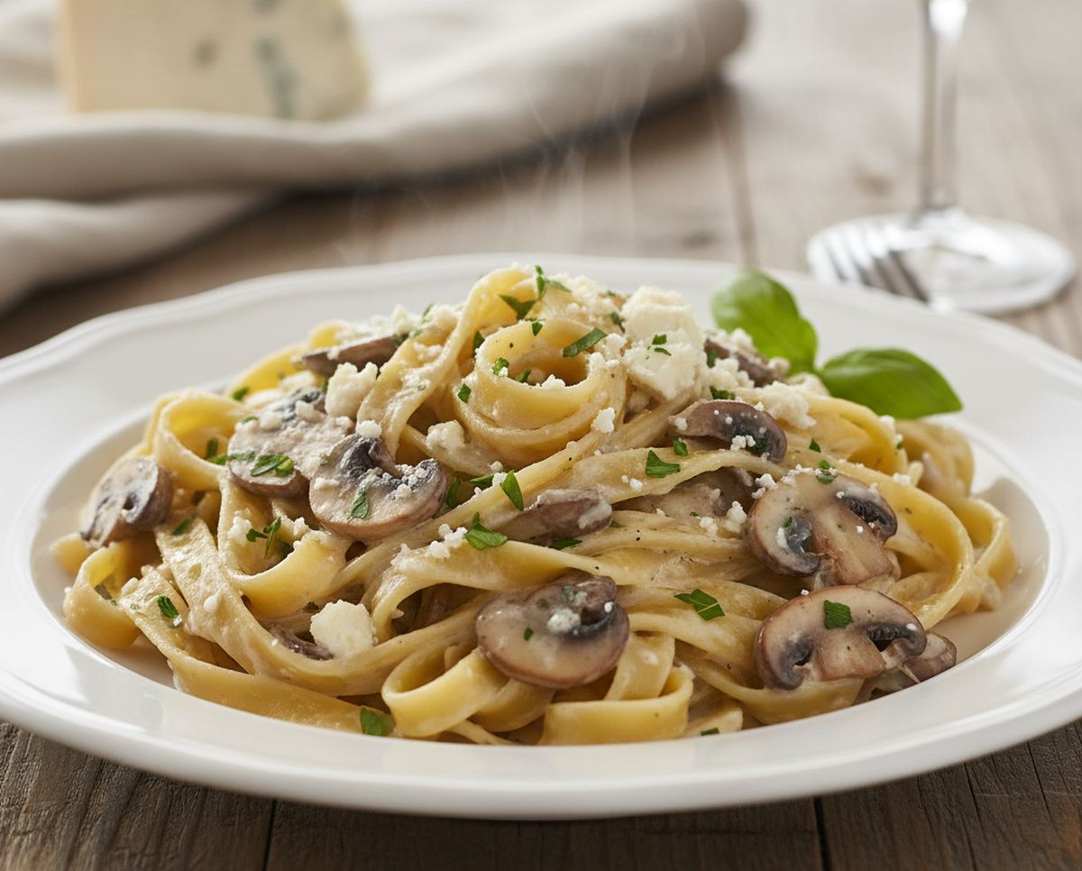 Recette tagliatelle gorgonzola champignons