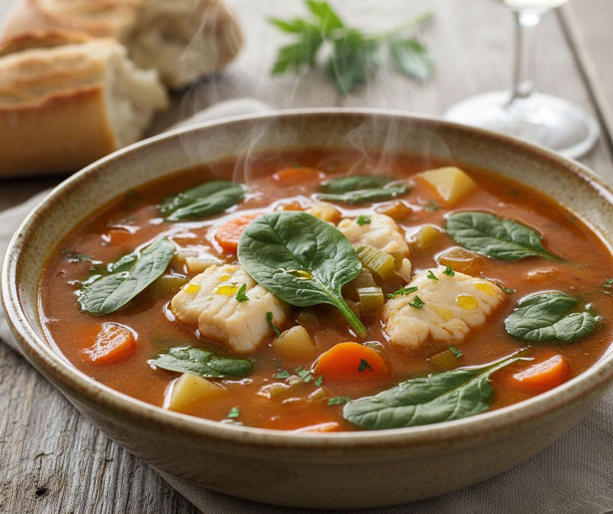 Soupe De Poisson Aux Epinards