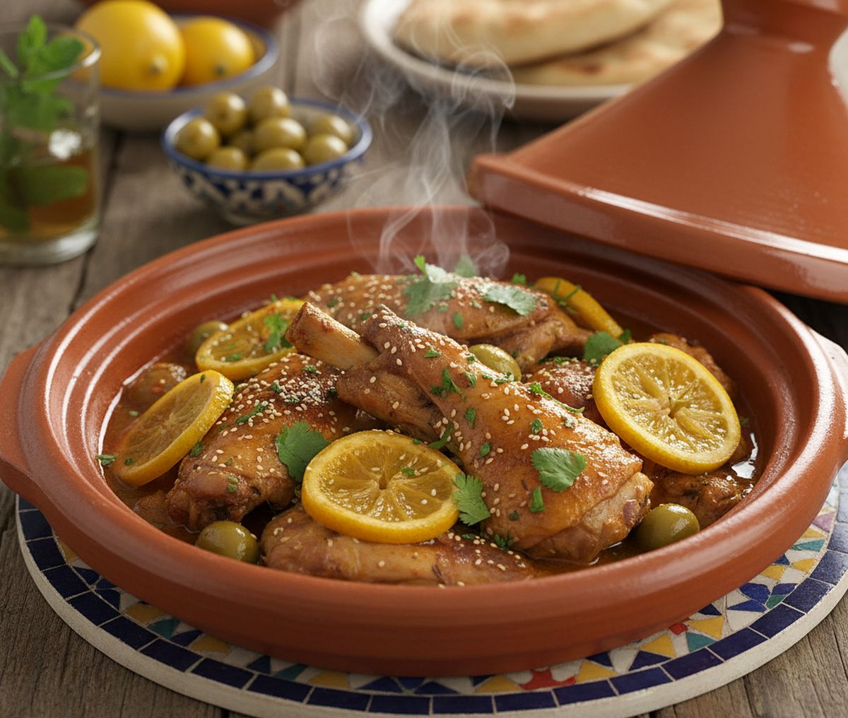 tajine de lapin au citron confit et olives