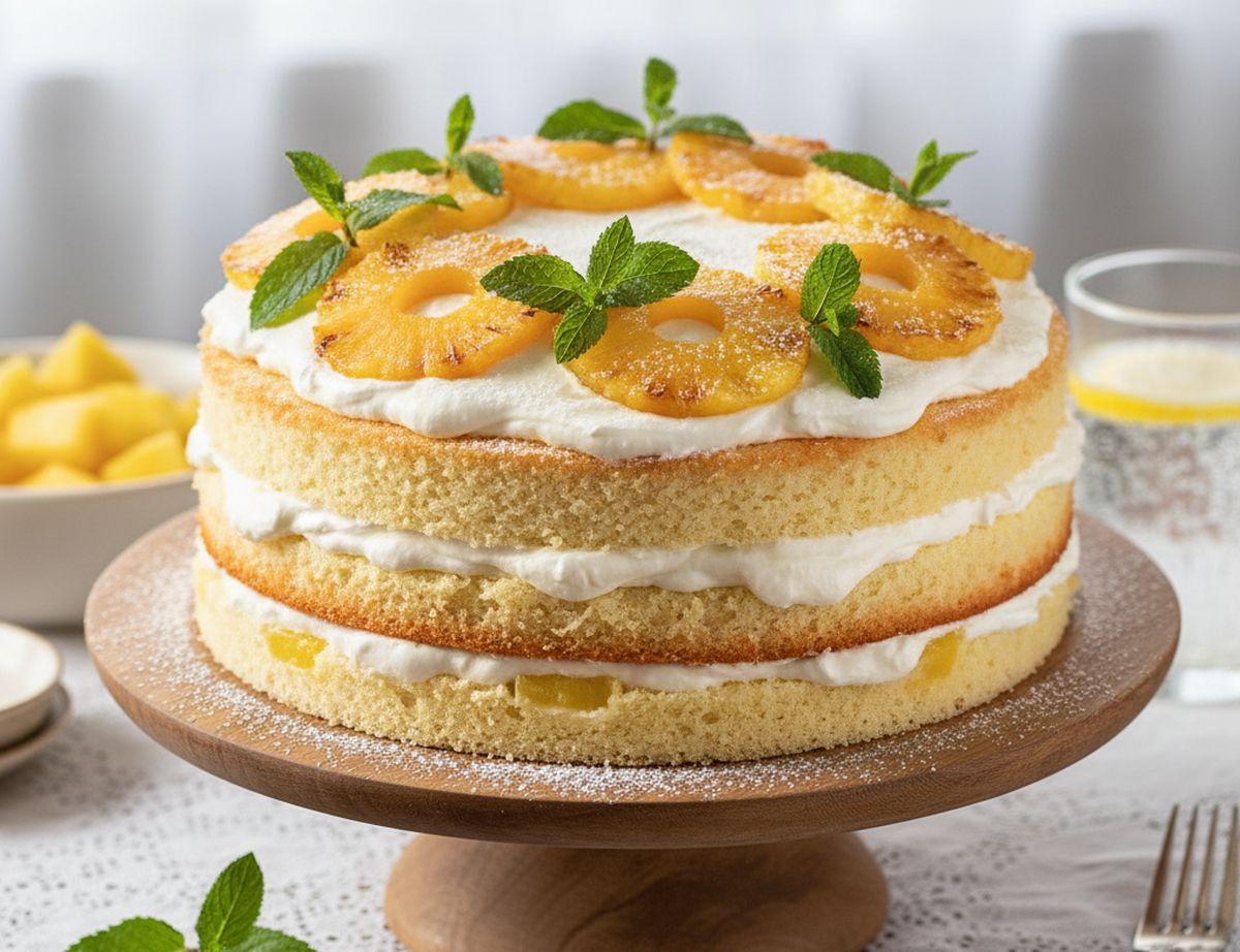 Gâteau léger à l'ananas recette minceur irrésistible