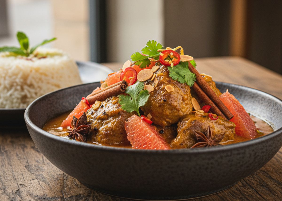 Recette agneau au curry et au pamplemousse