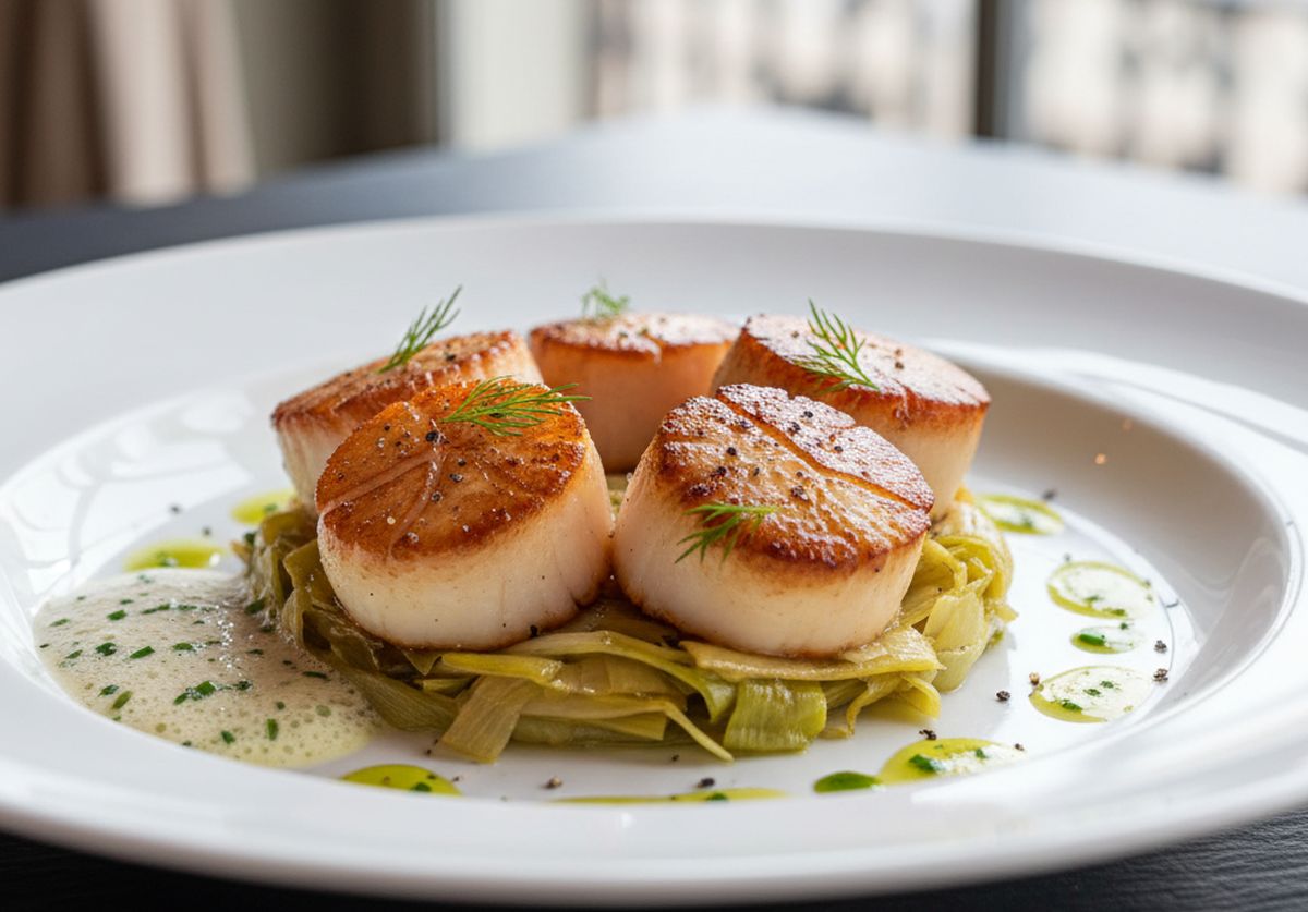 noix de saint jacques sur lit de poireaux marmiton