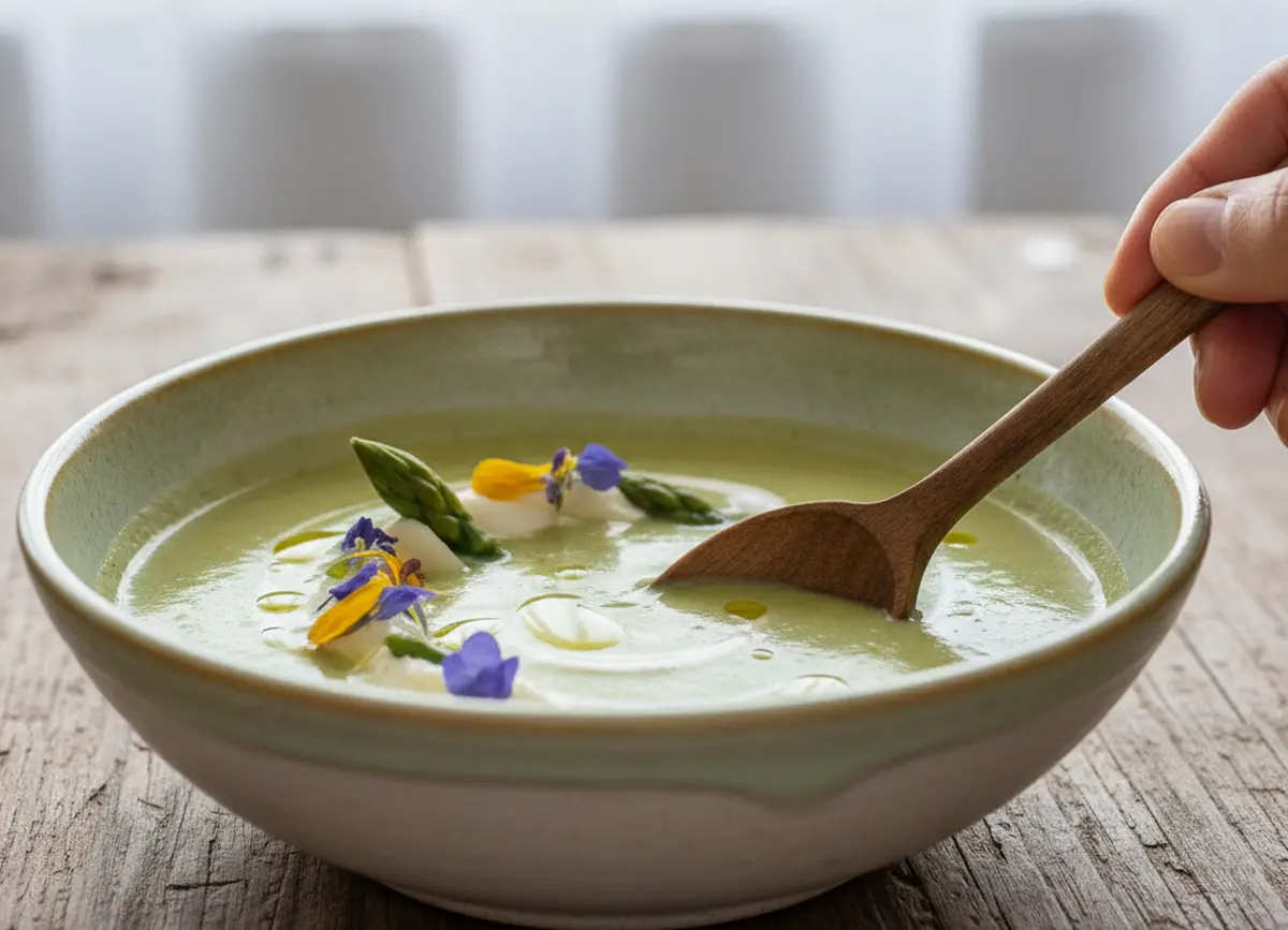 Soupe légère aux asperges : recette facile et printanière