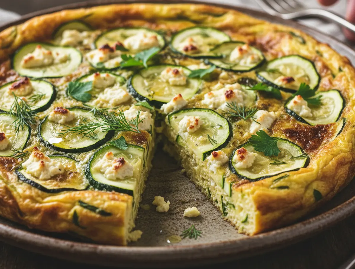 Frittata de courgettes à la feta au four