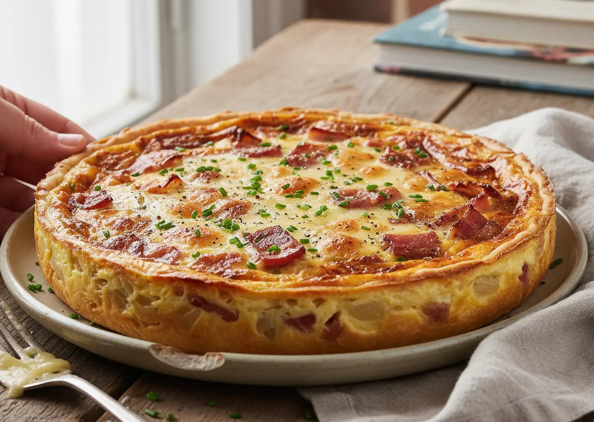 Quiche lorraine sans pâte : recette légère et rapide à moins de 250 kcal par part