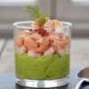 verrine de saumon crevette et avocat