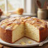 photo réaliste gâteau aux pommes léger et moelleux